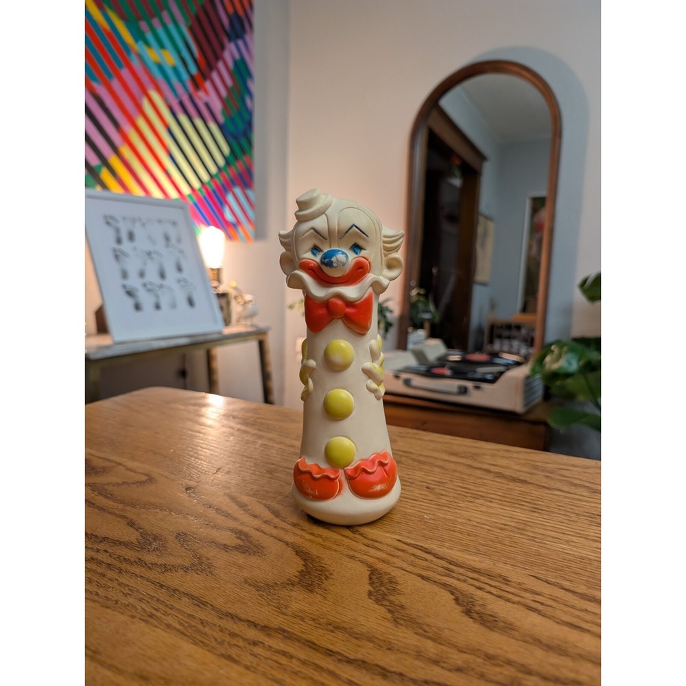Vintage‎ 1959 Edward Mobley Clown with Hat Squeaky Toy Rubber & Plastics